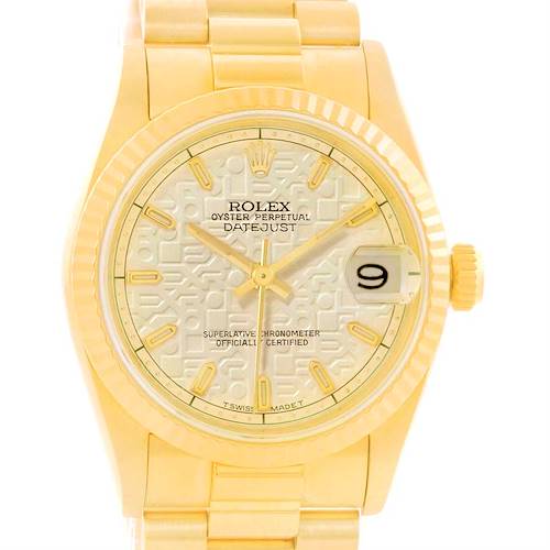 Photo of Rolex President Datejust Midsize 18K Gold Jubilee Dial Watch 68278