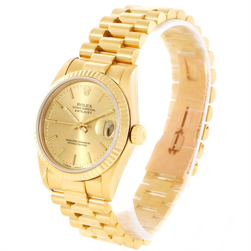 Rolex President Datejust Midsize 18K Gold Watch 68278 SwissWatchExpo