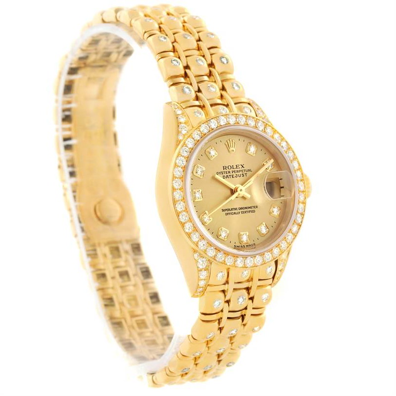 Rolex President Datejust 18K Yellow Gold Diamond Bracelet Watch 69158 SwissWatchExpo