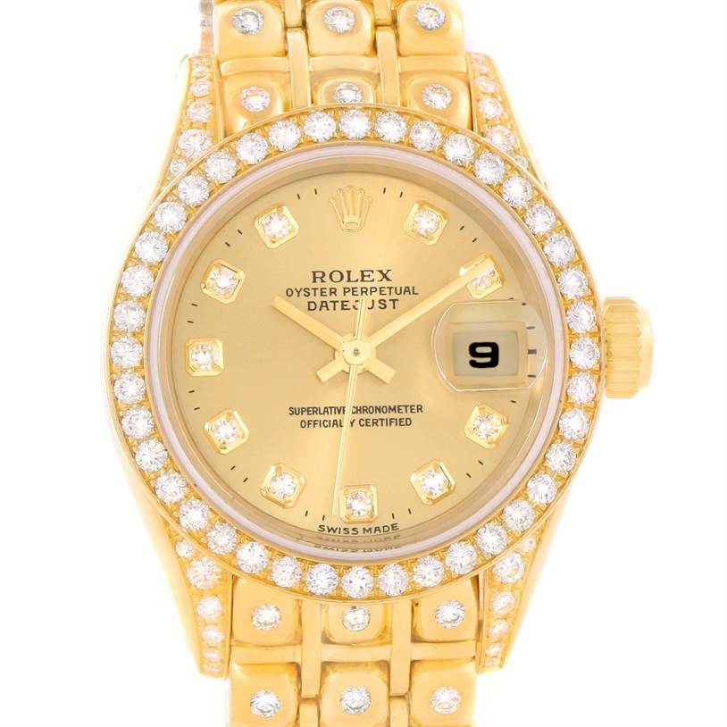 Rolex President Datejust 18K Yellow Gold Diamond Bracelet Watch 69158 ...