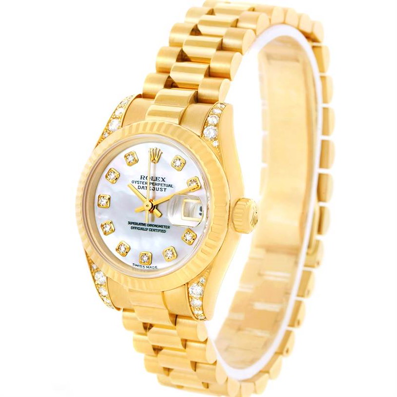 Rolex President Crown Collection 18K Yellow Gold Diamond Watch 179238 SwissWatchExpo