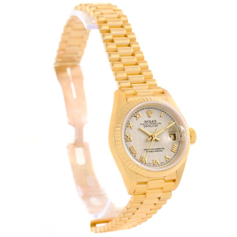 The image shows a Rolex President 79178 Women's Yellow Gold Beige Dial 79178 Women's Yellow Gold Beige Dial model watch at a slight angle, displaying the dial, case, and bracelet.