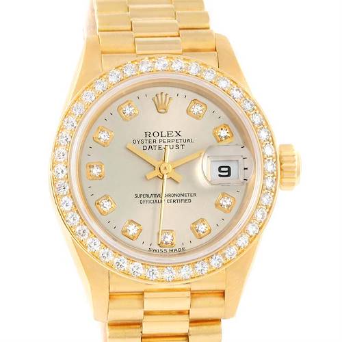 Photo of Rolex Datejust President Ladies 18k Yellow Gold Diamonds Watch 79138