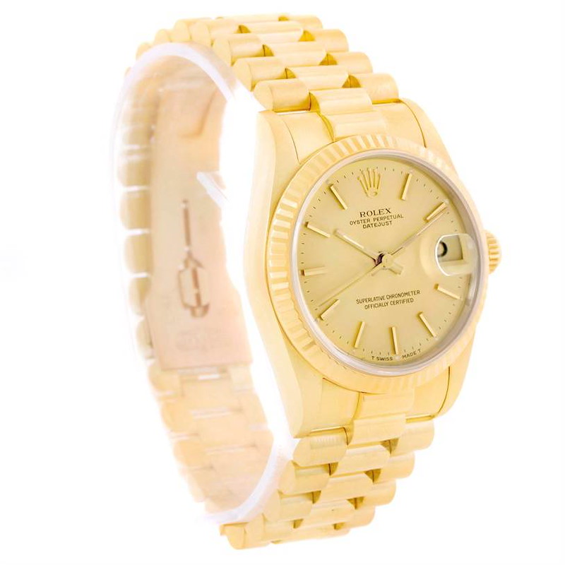 Rolex President Datejust Midsize 18K Gold Automatic Ladies Watch 68278 SwissWatchExpo
