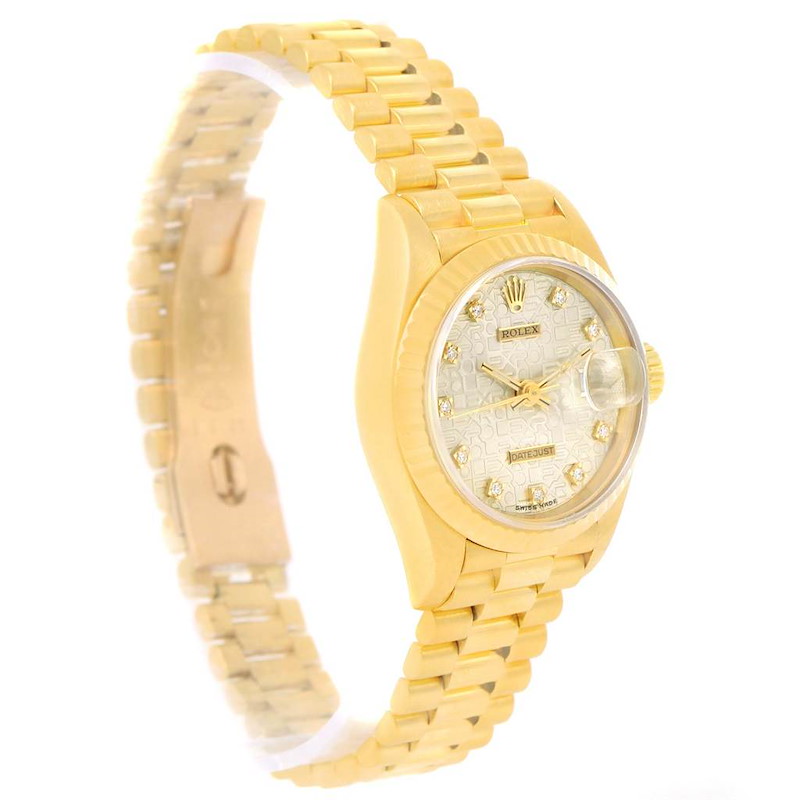 Rolex President Datejust 18k Yellow Gold Jubilee Diamond Watch 69178 SwissWatchExpo