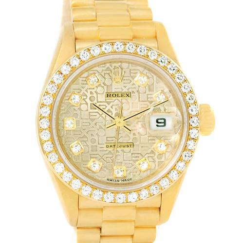 Photo of Rolex President Datejust Yellow Gold Jubilee Dial Diamond Watch 79178