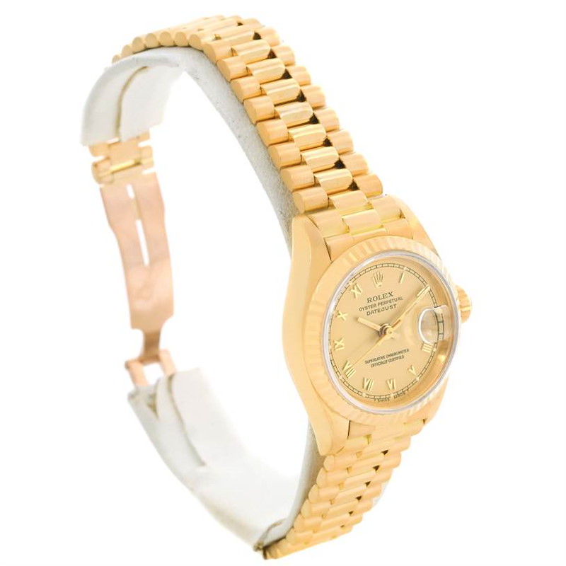Rolex President Datejust Ladies 18k Yellow Gold Roman Dial Watch 69178 SwissWatchExpo