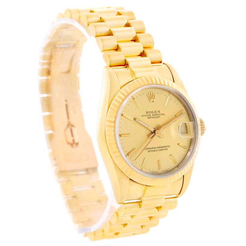 Rolex President Datejust Midsize 18K Yellow Gold Watch 68278 ...