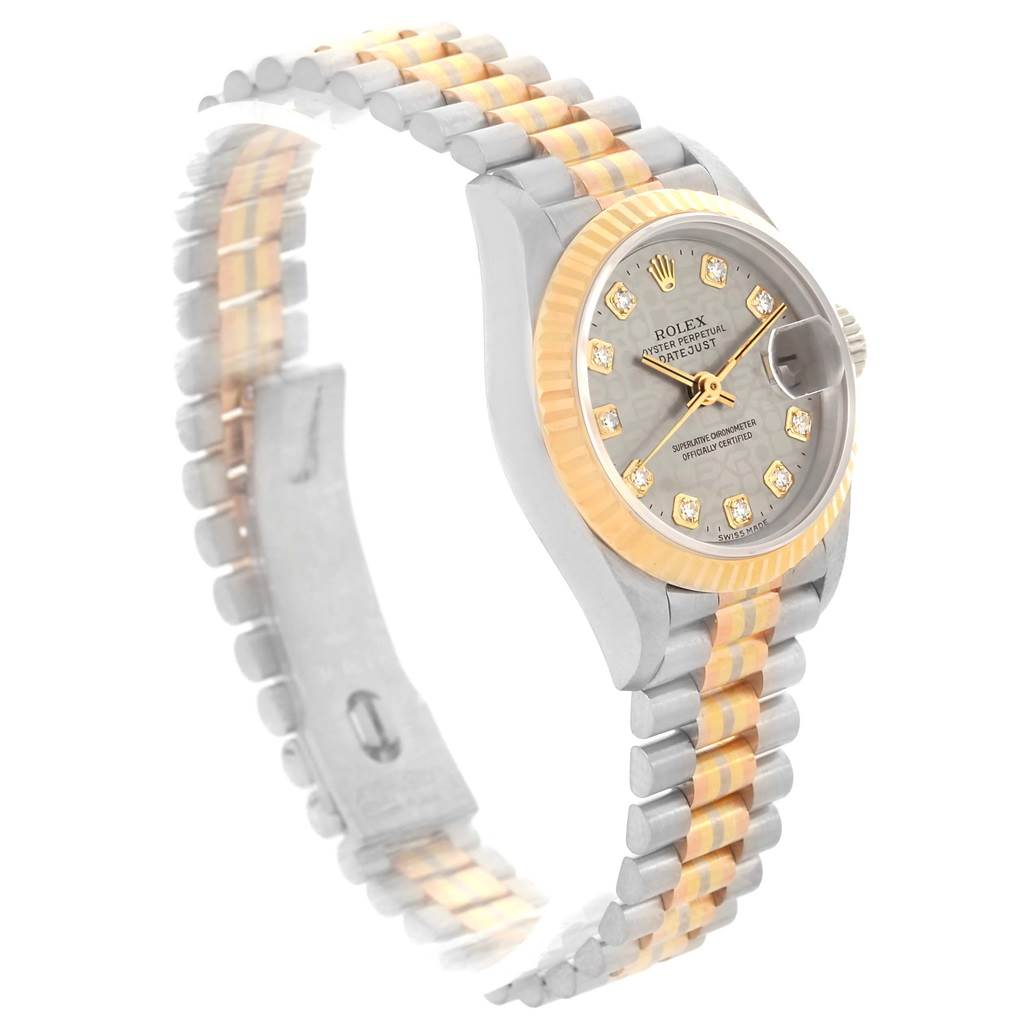 Rolex President Datejust Tridor 18k Gold Diamond Ladies Watch 69179 ...