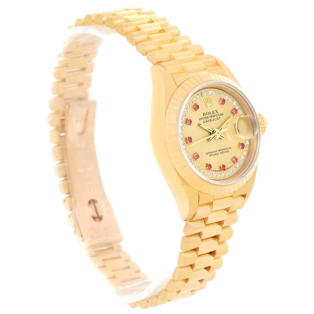 The image shows a Rolex President 69178 Women's Yellow Gold Champagne Dial 69178 Women's Yellow Gold Champagne Dial watch at a slight angle, highlighting the dial, bezel, and bracelet.