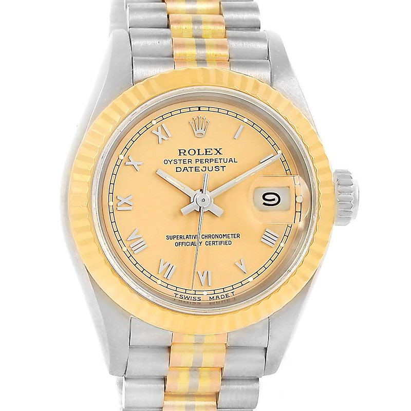 Rolex President Tridor White Rose Yellow Gold Ladies Watch 69179 SwissWatchExpo