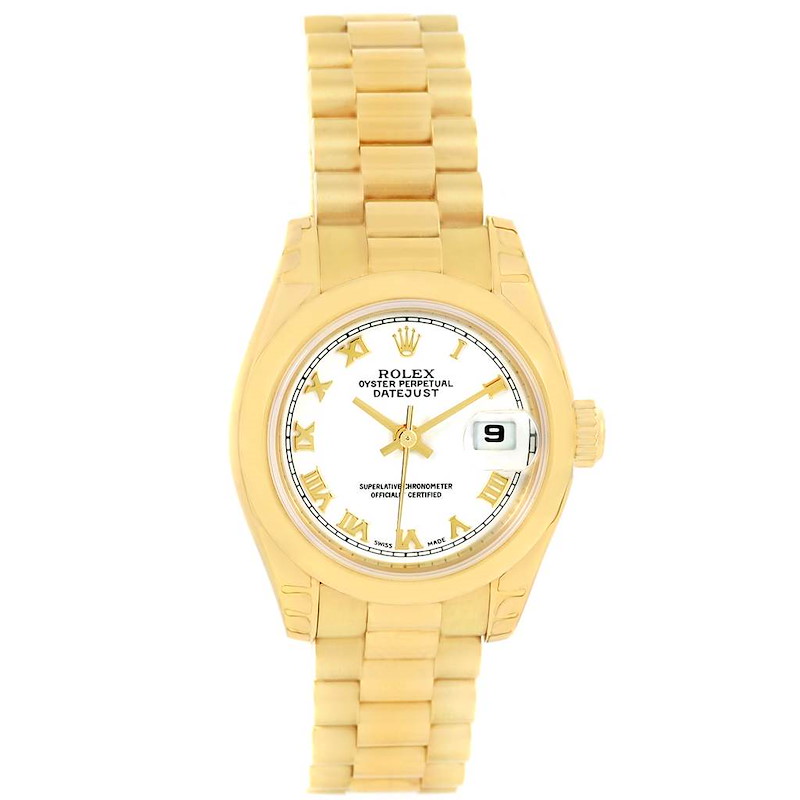 Rolex President Datejust Ladies 18k Yellow Gold Watch 179168 Unworn SwissWatchExpo