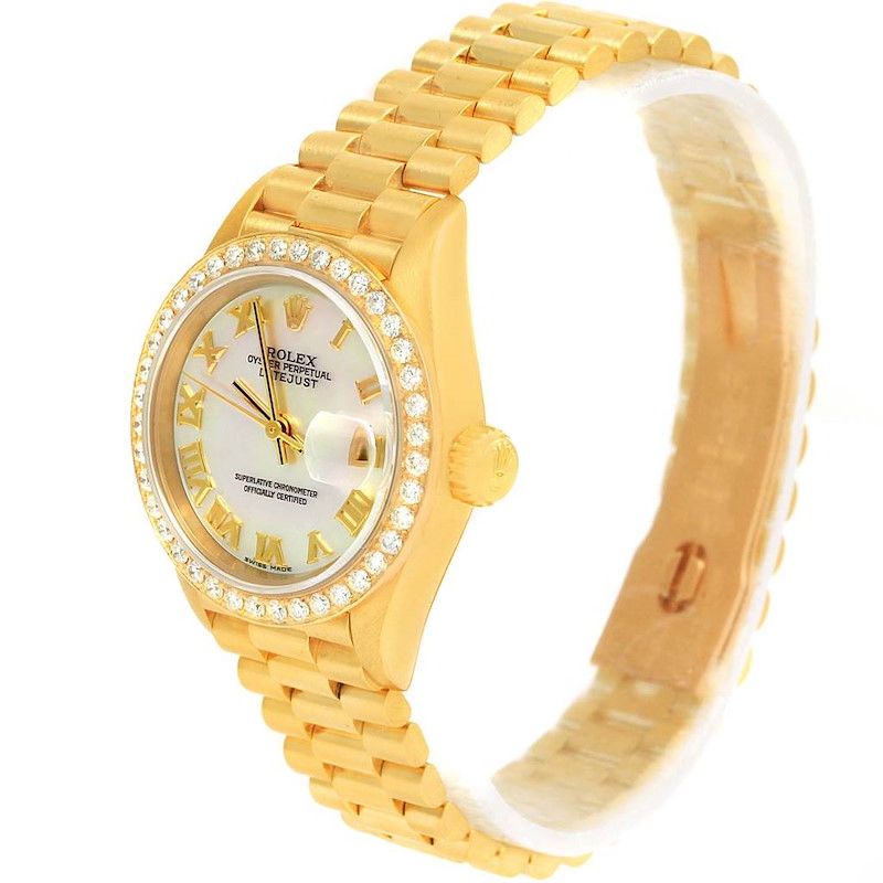 Rolex President Datejust 26mm Yellow Gold MOP Dial Diamond Watch 79178 ...