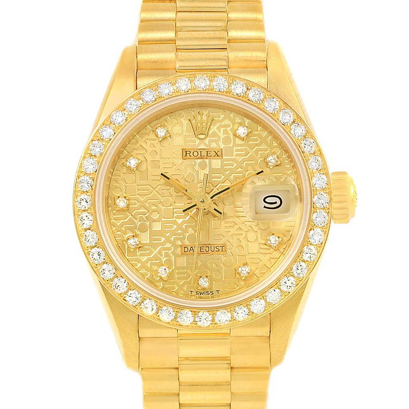 Rolex President 18k Yellow Gold Jubilee Dial Diamond Ladies Watch 69138 SwissWatchExpo