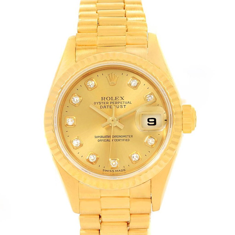Rolex President Datejust Yellow Gold Diamond Ladies Watch 79178 Box Papers SwissWatchExpo
