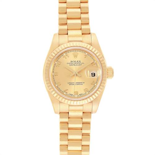 Photo of Rolex President Datejust Arabic Dial Yellow Gold Ladies  Watch 179178