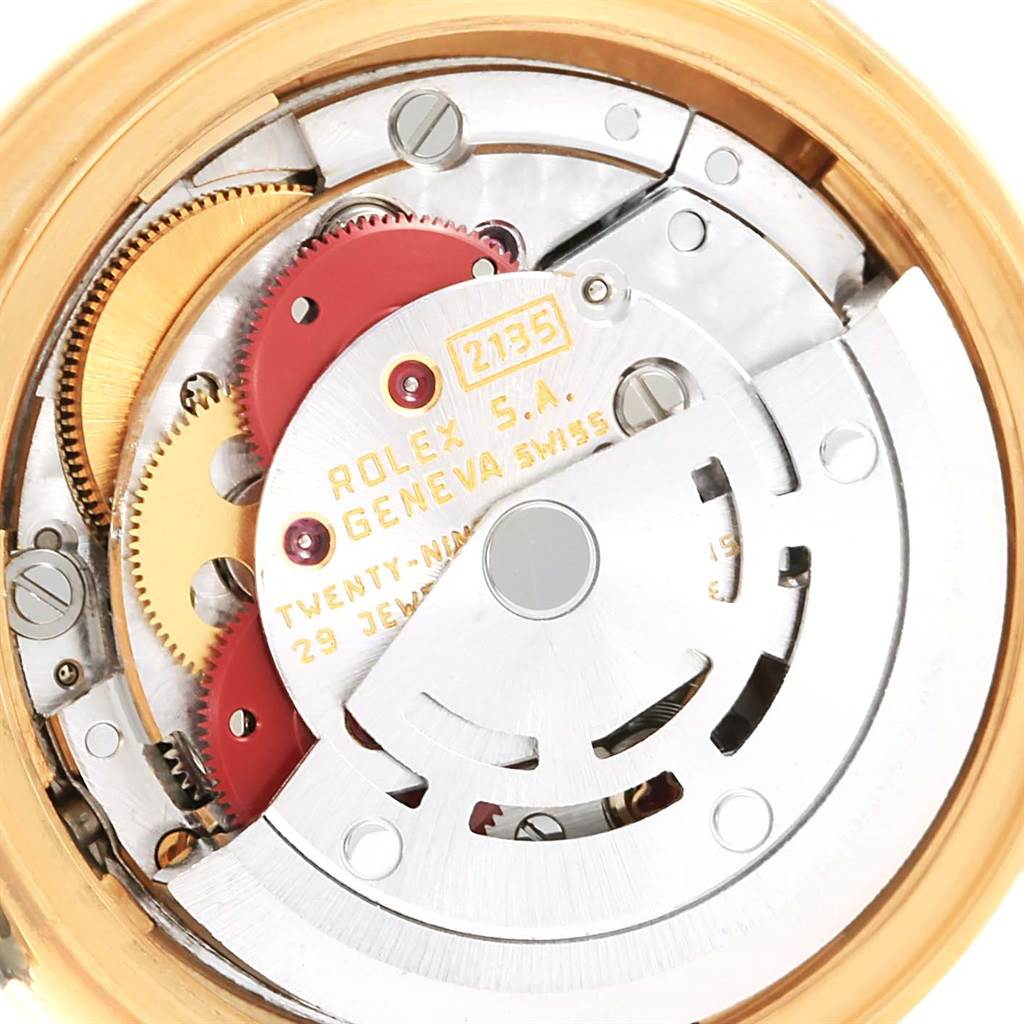 This image shows the internal mechanical movement of a Rolex President 69288 Women's Yellow Gold Champagne Dial 69288 Women's Yellow Gold Champagne Dial model watch.