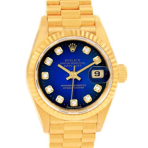 Photo of Rolex President Yellow Gold Vignette Diamond Dial Ladies Watch 69178