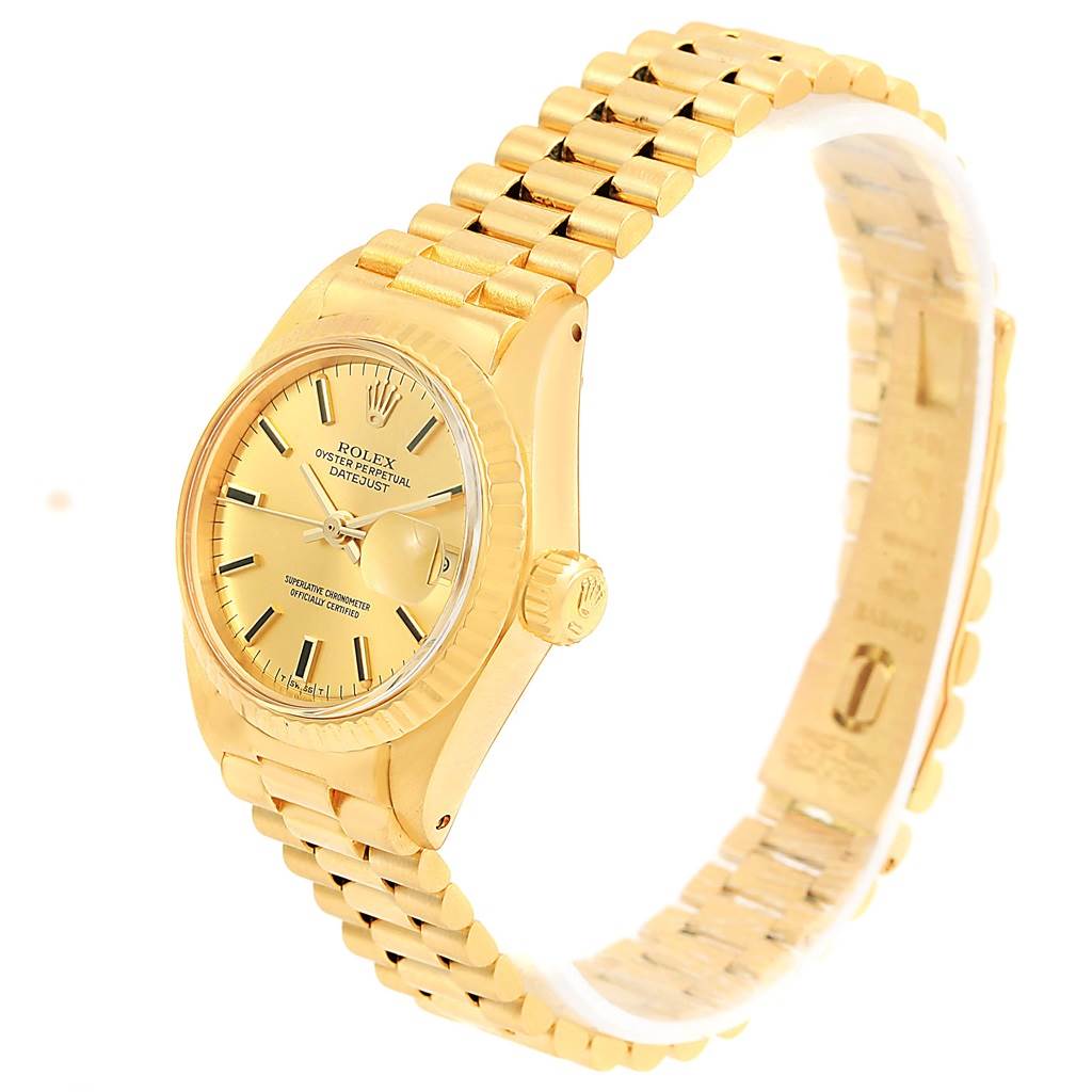 Rolex Oyster Perpetual Datejust 14K Yellow Gold Ladies Watch 6917 ...