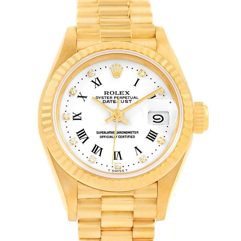 Rolex President Ladies Yellow Gold Diamond Dial Watch 69178 SwissWatchExpo