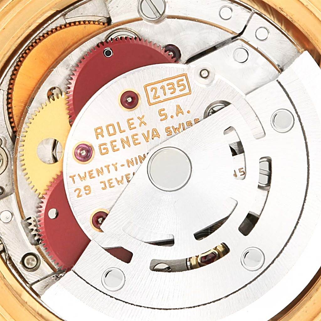 This image shows the inner movement mechanism of the Rolex President 69288 Women's Yellow Gold Champagne Dial 69288 Women's Yellow Gold Champagne Dial watch model.