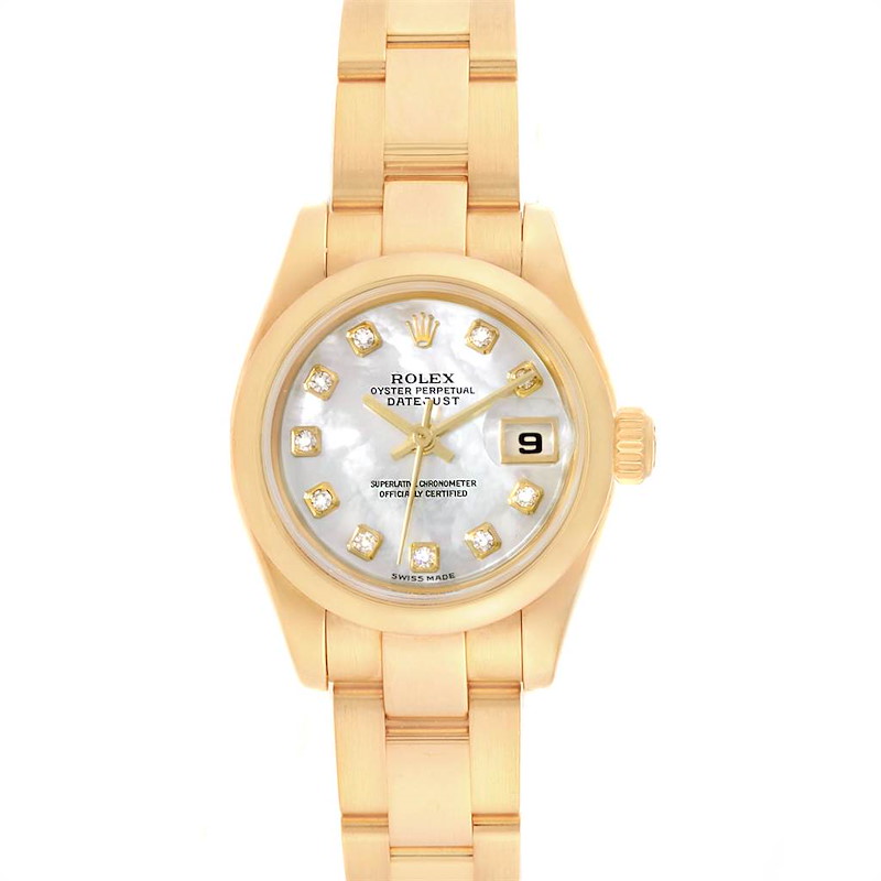 Rolex President Yellow Gold MOP Diamond Ladies Watch 179168 Box Papers SwissWatchExpo