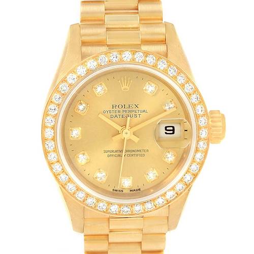 Photo of Rolex President Datejust Yellow Gold Diamond Ladies Watch 79138 Box
