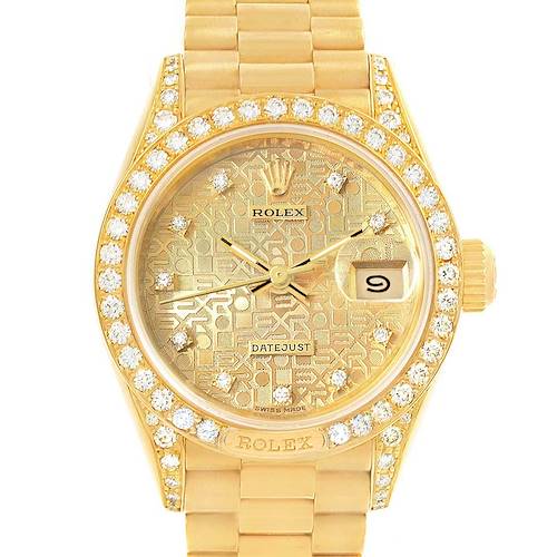 Photo of Rolex President Datejust 26 18K Yellow Gold Diamond Ladies Watch 69198