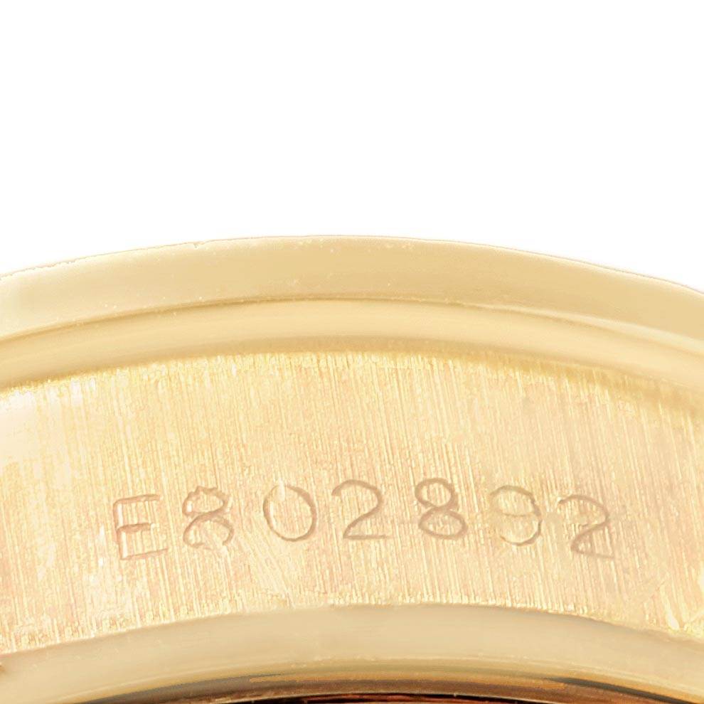 The image shows a close-up of the case back marking of a Rolex President 69178 Women's Yellow Gold Blue Dial 69178 Women's Yellow Gold Blue Dial model watch.