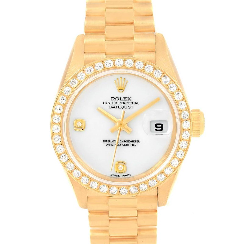 Rolex President Datejust 26 Yellow Gold Diamond Ladies Watch 79138 SwissWatchExpo