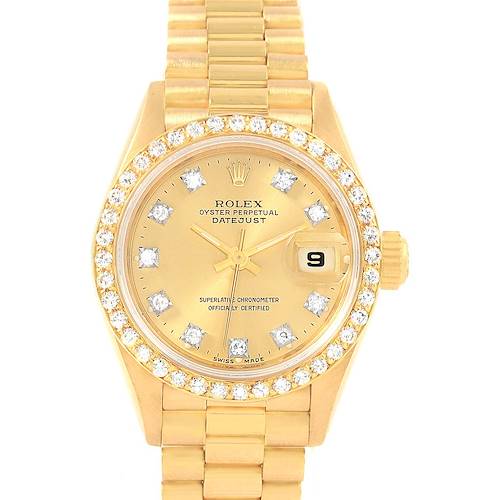 Photo of Rolex President Datejust Yellow Gold Diamond Ladies Watch 69138