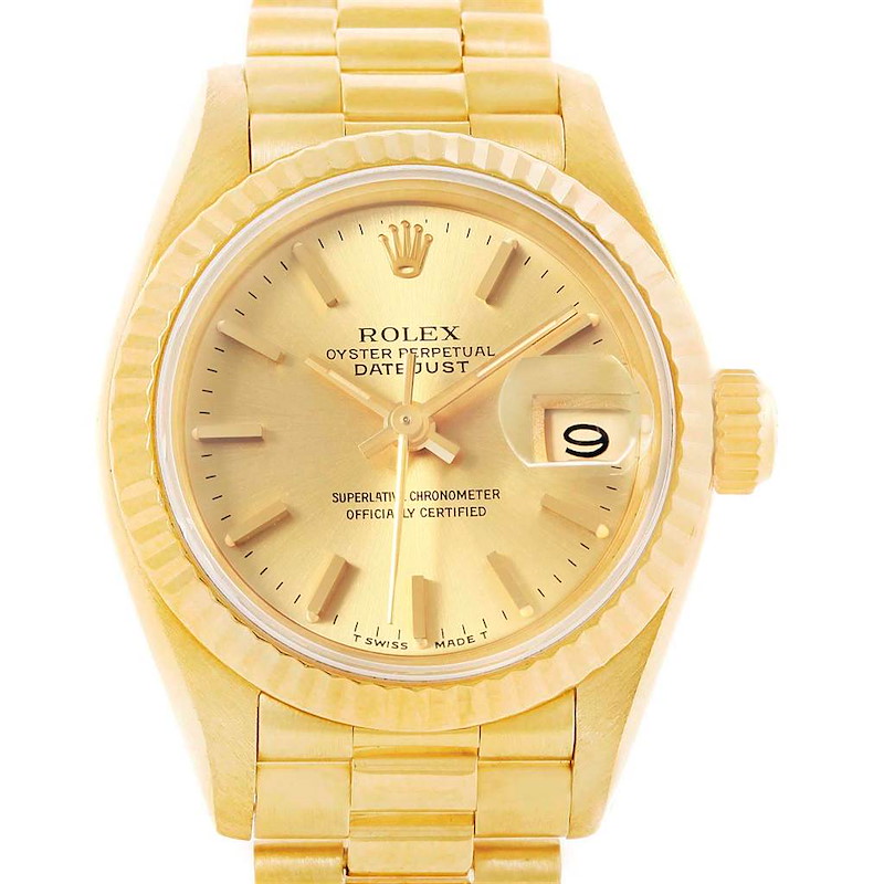 Rolex President 26 Datejust Yellow Gold Ladies Watch 69178 SwissWatchExpo
