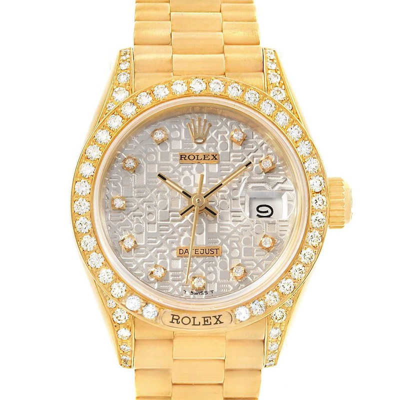 Rolex President Crown Collection Yellow Gold Diamond Ladies Watch 69158 SwissWatchExpo