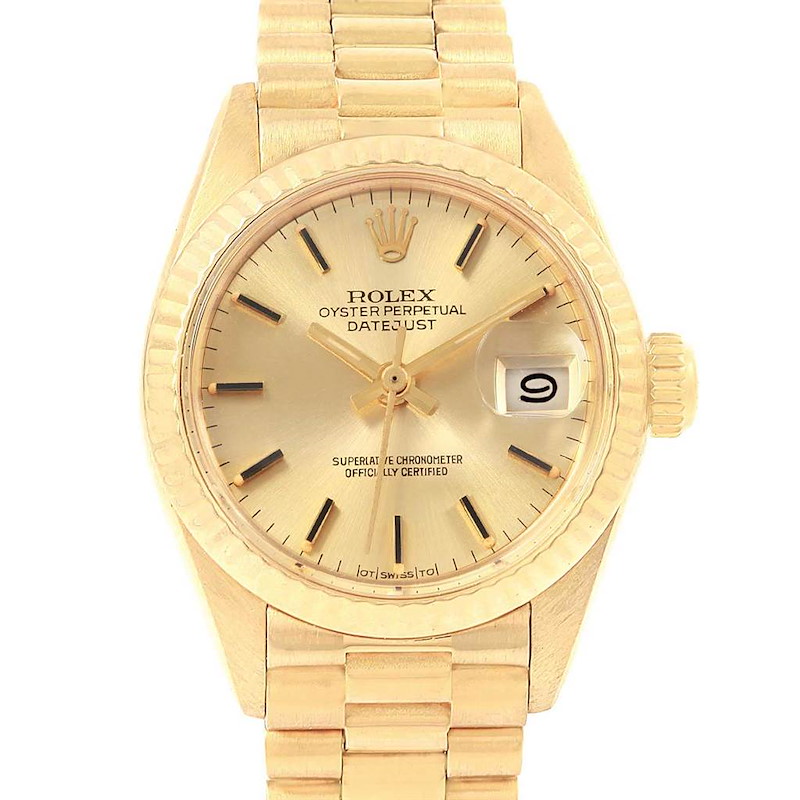 Rolex Oyster Perpetual President Yellow Gold Ladies Watch 6917 Box papers SwissWatchExpo