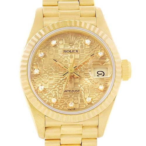 Photo of Rolex President Yellow Gold Diamond Ladies Watch Watch 69178 Box Papers