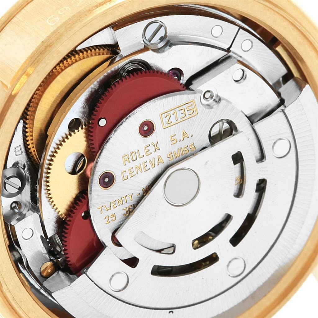 This image shows the internal mechanical movement components of the Rolex President 69278 Women
s Yellow Gold Champagne Dial 69278 Women
s Yellow Gold Champagne Dial model.