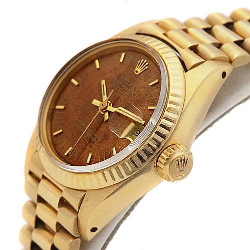 Rolex * President Ladies 18k y Gold Walnut Dial 6917 | SwissWatchExpo