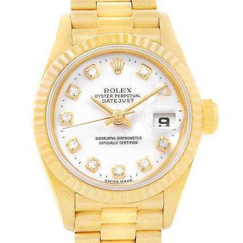 Photo of Rolex President Datejust 26 White Diamond Dial Yellow Gold Watch 69178