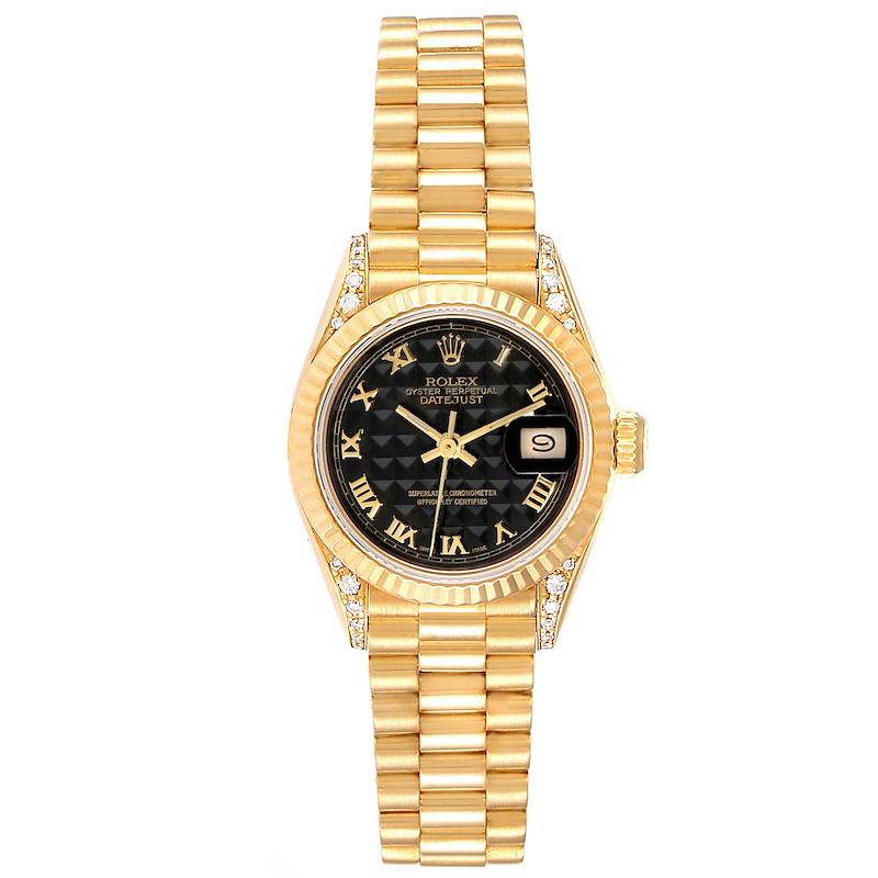 Rolex President 26 Crown Yellow Gold Diamond Lugs Ladies Watch 69158 SwissWatchExpo