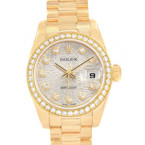 Photo of Rolex President 26mm Yellow Gold Diamond Ladies Watch 179138 Box Papers