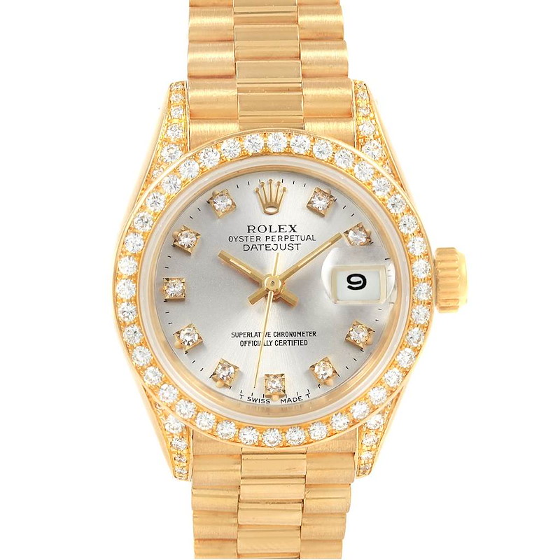 Rolex President Datejust Yellow Gold Diamond Ladies Watch 69238 SwissWatchExpo