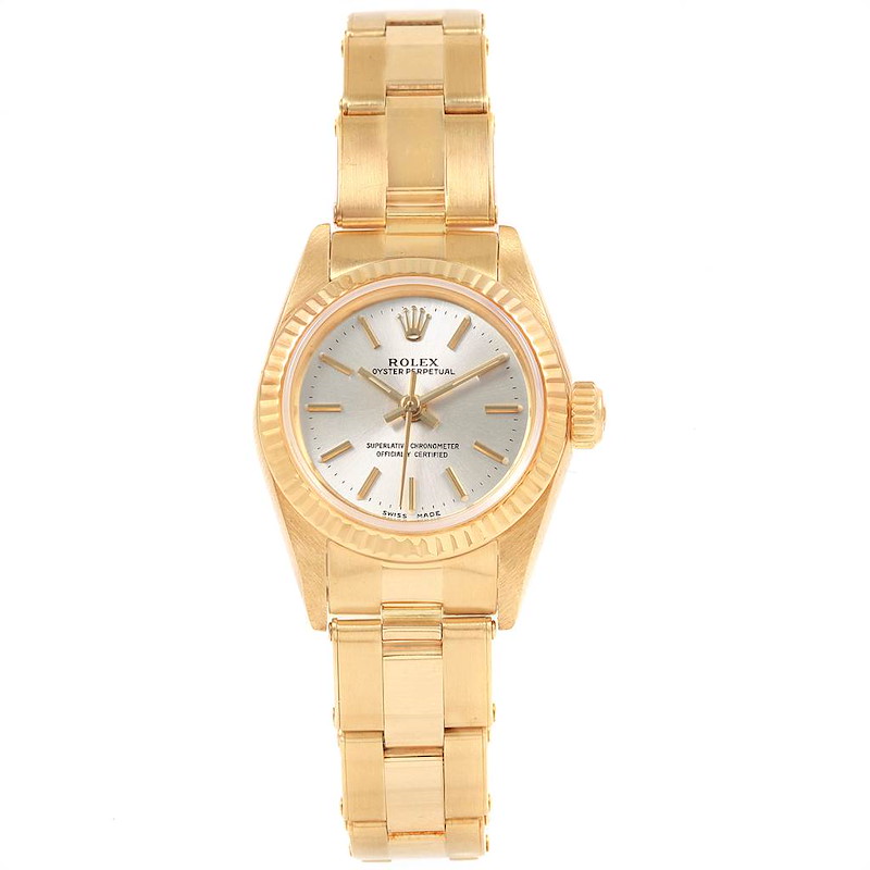 Rolex Oyster President Ladies 14k Gold Rolex 14K Gold Oyster Perpetual Date 1975-TheWatchSalon main image 4