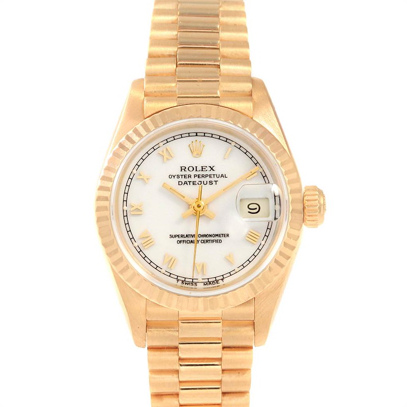 Rolex President Datejust 26 Yellow Gold Ladies Watch 69178 Box SwissWatchExpo