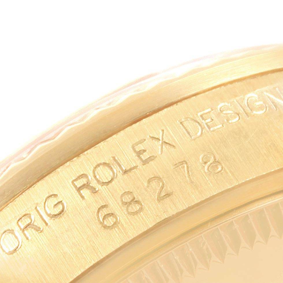 The image shows an angled close-up of the President model Rolex watch bezel with its engraved model number.