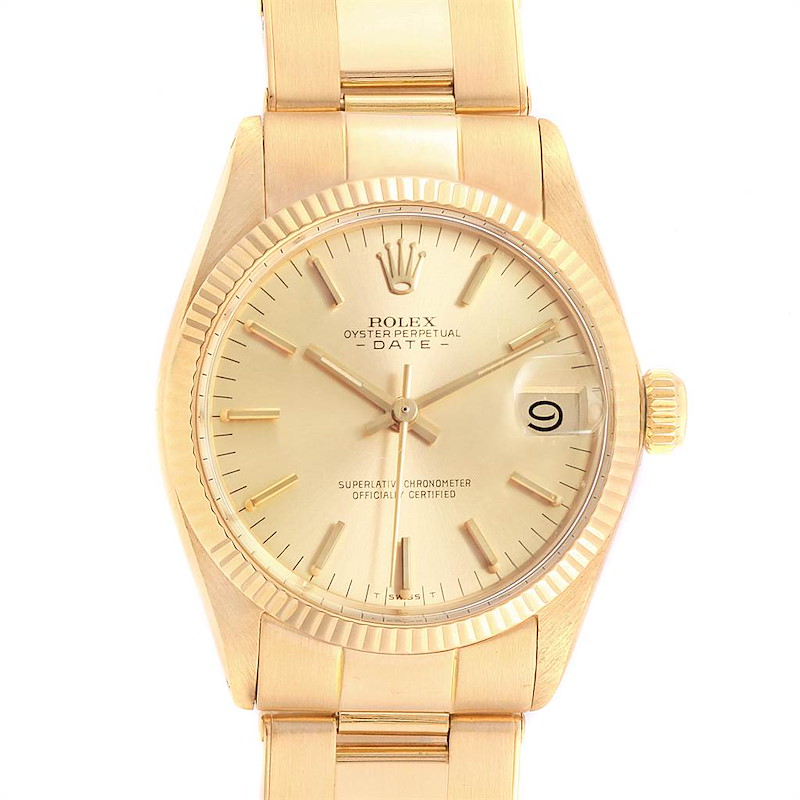 Rolex President Datejust Midsize 31mm Yellow Gold Ladies Watch 6827 SwissWatchExpo