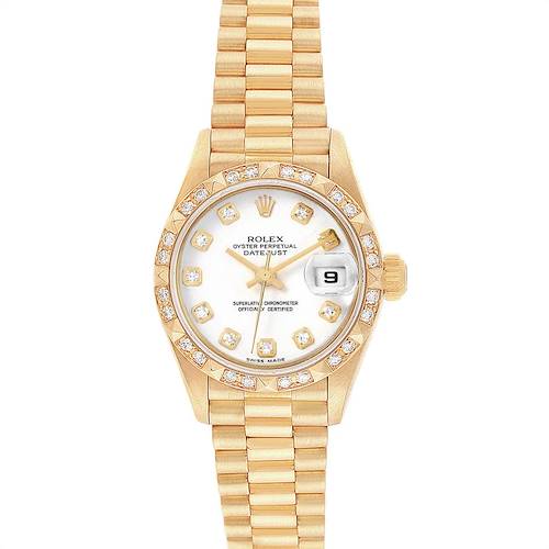 Photo of Rolex President Datejust Yellow Gold Diamond Dial Bezel Watch 69258