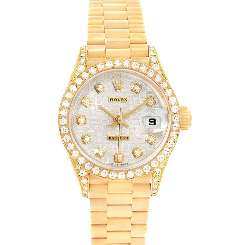 Rolex President 26 Yellow Gold Anniversary Diamond Ladies Watch 79158 SwissWatchExpo