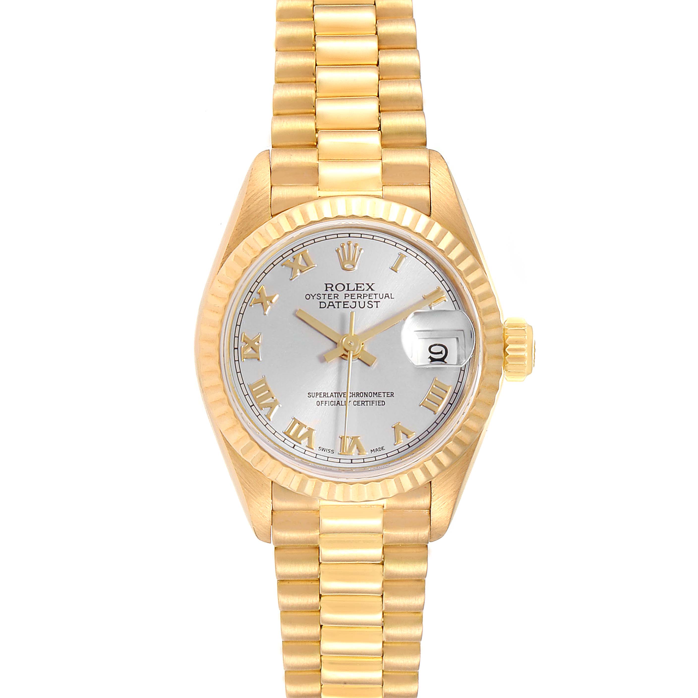 Rolex President Datejust 18K Yellow Gold 26mm Ladies Watch 69178 ...