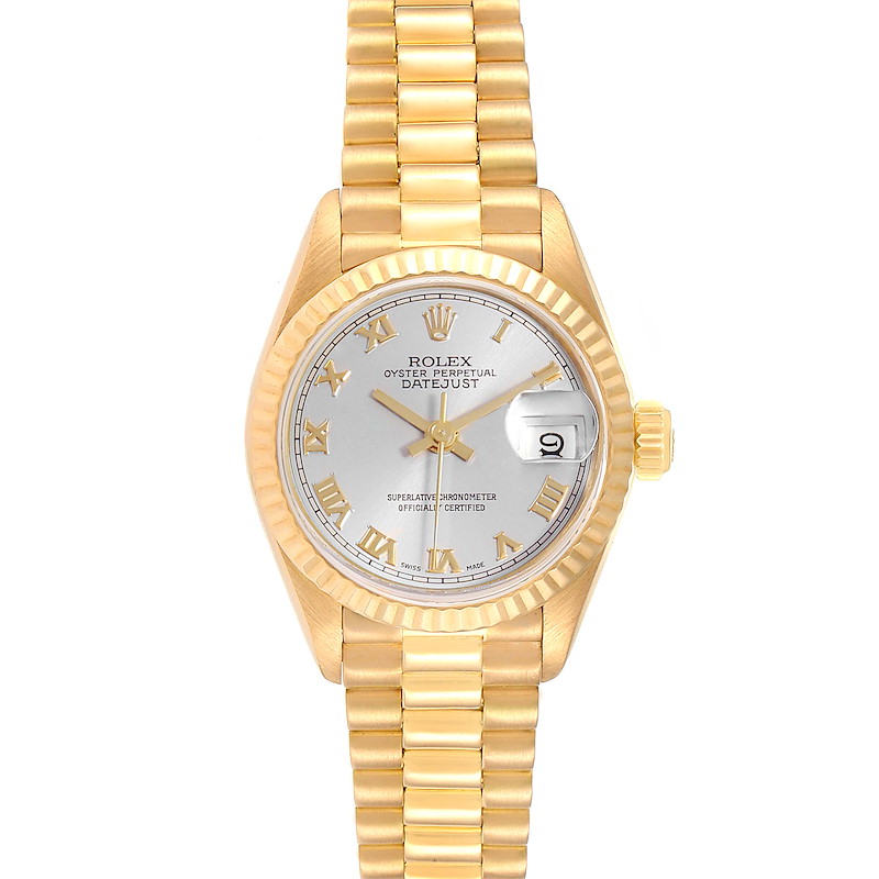 Rolex President Datejust 18K Yellow Gold 26mm Ladies Watch 69178 SwissWatchExpo