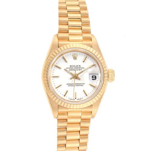Photo of Rolex President Datejust 26 Yellow Gold White Dial Ladies Watch 69178